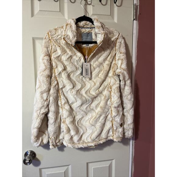 Simply Southern Women's XLarge 1/4 Zipper Sweatshirt Pullover Soft Fuzzy Cream - Picture 1 of 5